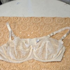 Elegant Lace Underwire Bra in Cream By Torrid Curves 42 DD